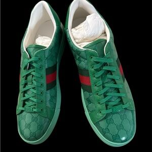 Gucci Green Ace GG Crystal Canvas Sneaker